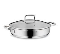 kela 10186 Flavoria Flavaria Sauté 28 cm High Rim, 3.2 L Induction Serving Pan with Lid, Steam Outlet Valve, Casserole Dish Uncoated, Stainless Steel