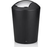 Kela 22300 Swing Lid Bin, 5 l, Plastic, Marta, Black