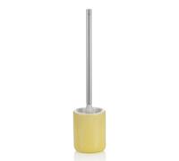 kela Toilet Brush with Container 44.5 cm AVA, Toilet Brush with Interchangeable Brush Head, Ceramic Stainless Steel Handle, Yellow
