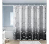 KELAIMI Geometric Gradient Shower Curtain,Modern Luxury Bathroom Curtains with Hooks, Gradient Aesthetic Geometric Waterproof Quick-Dry Bathtub Curtains Style 2 180X210Cm