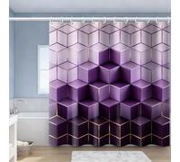 KELAIMI Geometric Gradient Shower Curtain,Modern Luxury Bathroom Curtains with Hooks, Gradient Aesthetic Geometric Waterproof Quick-Dry Bathtub Curtains Style 13 200X200Cm
