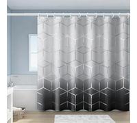 KELAIMI Geometric Gradient Shower Curtain,Modern Luxury Bathroom Curtains with Hooks, Gradient Aesthetic Geometric Waterproof Quick-Dry Bathtub Curtains Style 4 180X180Cm