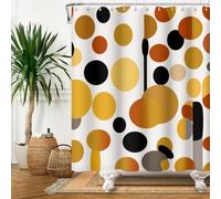 KELAIMI Mid-Century Modern Abstract Geometric Shower Curtains, Boho Retro Color Block Polyester Bathroom Curtain - Waterproof Fabric Bathtub Curtain with Hooks Style 2 90X180Cm