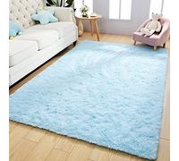 Kelarea Super Soft Shaggy Rug Fluffy Bedroom Carpets, 4x6 Feet Baby Blue, Modern Indoor Fuzzy Plush Area Rugs for Living Room Dorm Home Decorative Kids Girls Children's Floor Rugs