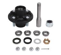 Kelawoly 2000lbs Trailer Axle Kit, Enhanced Safety High Load Bearing 4 on 4in Screw Idler Hub with 1in Round BT8 Spindle, for Cargo Boat Trailer Spindle