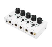 Kelawoly 4 Channel Headphone Amplifier, Mixer Splitter with Individual Volume Control LED Indicators 4 Gold Plated Jacks USB Powered for Studio Recording Podcast DJ