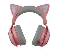 Kelawoly Cat Ear Wireless Gaming Headset, 50mm Drivers & RGB (Pink)