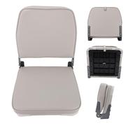 Kelawoly Fold Down Boat Seat Folding Boat Chair Foldable Pontoon Seat with 250lbs Capacity 3in Thick Foam & Aluminum Hinge for Canoe Fishing Deck