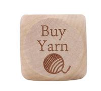 Kelawoly Knitting Decision Dice, Handmade Wooden Quilting Tool with 6 Engraved Sewing Tasks, Fun Motivation Knitters Crafters