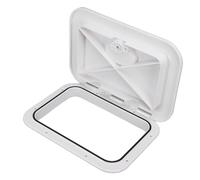 Kelawoly Marine Deck Access, Marine Boat Deck Cover Boat 2 Pcs White Plastic Cover for Flat Bottom Small Sailboat Yacht