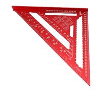 Kelawoly Speed Square 12 Inch Aluminum Rafter Angle Square Layout Tool with Protractor Saw Guide for Framing Woodworking and Carpentry Red