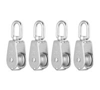 Kelawoly Stainless Steel Single Swivel Pulley Block 1 / 4in Rope | 304 Marine-Grade Rustproof Construction, 360-Degree Rotating Wheel Prevents , 75kg Load Capacity