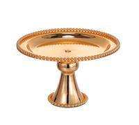 Kelawoly Vintage Golden Pedestal Cake Stand Footed Dessert Serving Tray with Sturdy Wrought Iron Base for Weddings Parties Home Decor