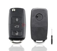 Kelay Remote Car Key Fob Cover Replacement Compatible with Vw Golf Mk6 Beetle Caddy Jetta Polo Seat Leon Skoda Sharan Tiguan Touran Transporter Octavia, Vw Golf Key Case, Vw MK6 Key Fob - 3 Button