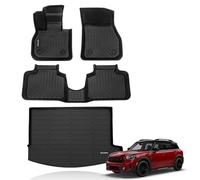 KELCSEECS Floor Mats & Cargo Liner Custom for Mini Countryman F60 2017-2024(Not for Manual Transmission),All Weather Protection TPE Floor Liners Front& Rear Row Full Set Accessories Black