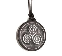 Keled Rocks Triskelion Shungite Pendant, Black, Handcrafted Celtic Symbol Amulet, Adjustable Cord 12-26 Inches, 1.5 Inches