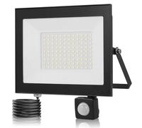 Keleef 100W LED Floodlights with Sensor, 1000 Lumen LED Security Lights Outdoor Motion Sensor, 6500K Cold White, IP66 Waterproof Outside Wall Light, Spot Lights for Garden Backyard Garage Hallway