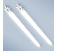 Keleef 2 Pcs LED Batten Lights 4FT 40W 6500K LED Tube Light with Motion Sensor, IP65 Waterproof 4400LM LED Ceiling Strip Lights for Office Warehouse Garage Workshops Basements Kitchen Living Room