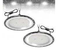 Keleef 2Pcs 300W UFO LED High Bay Light, 20000LM Workshop Lighting, 6500K Super Bright LED Workshop Lights, IP65 Waterproof LED Garage Lights for Workshop Warehouse Garage Factory