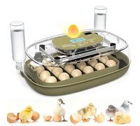 Keleef Egg Incubators for Hatching Eggs, 24 Eggs Incubator for Eggs with Automatic Turning, Temperature and Humidity Control, 360° View, Poultry Incubator for Chicken Duck Goose Quail