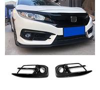 KELEIMAI Car Accessories Fit for Honda Civic 10th Gen 2016 2017 2018 Front Fog Light Bezel Frame Cover Trim (Black) ABS 2PCS