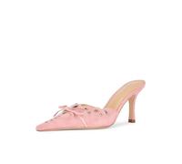 keleimusi Studs Mid Heel Pumps Bow Tie Slip On Heeled Mule Sandals for Women, Light Pink, 7 UK