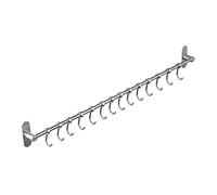 Kelelife Utensil Hanging Rack with 12 Removable Hooks Nail Free, Stainless Steel Wall Mounted Coat Hat Rack Kitchen Tool Hooks Hangers in Kitchen or Bathroom Brushed Nickel