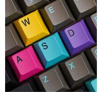 Kelendle 4Pcs Personalized Colorful PBT WASD Keycaps Cherry Profile Keycaps Gaming Keycaps Replacement for Mechanical Keyboard MX Switch (CMYK WASD)