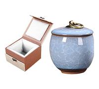 Kelendle Small Keepsake Urn for Human Ashes with Velvet Box Pet Keepsake Urn Small Cremation Urns Mini Funeral Urn Decorative Urns for Home Decor Fits a Small Amount of Cremated Remains Blue