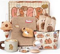 KELENO Capybara Gifts for Girls 8-12 Age, Capybara Diary & Pencil Case & Keychains & Cup, Kids School Stationery Set Capybara Plush Toy Gift for Boy Girls 6 7 8 9 10 Years Old Birthday Christmas