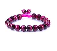 Keleny Gem Semi Precious Gemstones 10mm Round Beads Stone Crystal Adjustable Braided Bracelets Unisex, 7-9 inch, Stone, quartzite