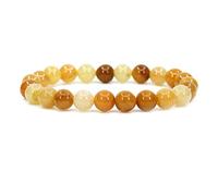 Keleny Gem Semi Precious Gemstones 8mm Natural Stone Round Beads Crystal Stretch Bracelets 7 Inch Unisex, 7 Inch, Stone, quartzite