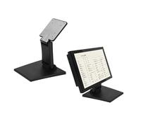 Kelepu LCD Monitor Stand, Adjustable Folding Metal Desk Mount, Black | 10-24 inch Flat TV Screen, VESA 75x75/100x100 mm