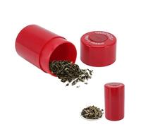 Kelepu Solid Colour Airtight Sealing Jar For Herbal Tea Coffee Spices Sugar Storage Canister 250 ML H 3.9 x Dia 2.3 inches 1 Pc (Red)