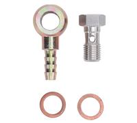 KELFEEAO Banjo Bolt Brake Fitting Adapter, 7/16inx20 UNF Stainless Steel Brake Line Thread Banjo Hose 8mm Barb Bolt for Transport Systems