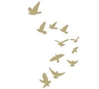 KELFEEAO Bird Wall Sticker, Wall Stickers Shadow Bird Flying Wallpaper DIY Wall Stickers Removable Wall Sticker for Home Living Room TV Background Decoration (Gold)