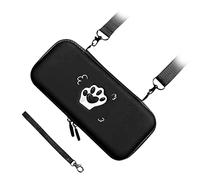 KELFEEAO Cute Cat Claw Carrying Case, Premium PU Hard Shell Box Spacious Storage All in One Holder for Switchs Gaming Console Travel Daily Use (Mysterious Black)