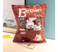 KELFEEAO Cute Pig Plush Pillow Toy, Adorable Stuffed Animal Soft Fluffy Cushion Decorative Throw Pillow for Home Decoration Gifting (Brown Bear Rabbits 35-50)