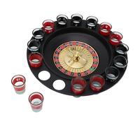 KELFEEAO Drinking Roulette Wheel, 16 Player Party Game Set with Glass Cups Roulette Wheel Drinking Game Novelty Gift KTV Props for Adult Casino Theme Party Bar