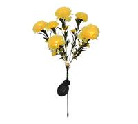 KELFEEAO Solar Flower LED Light, Outdoor Carnation Stake Lamp Impermeable Solar Powered Garden Decoration for Yard, Lawn, Patio, Romantic Bloom (Yellow)