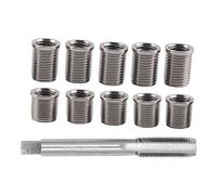 KELFEEAO Spark Plug Helicoil Kit, 11Pcs Spark Plug Thread Repair Kit with 10pcs M10x1.0 Thread Pipe and a M12x1.0 Thread Tap for Gasoline Engine