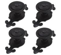 Kelier Antique Cabinet Knobs, [4 Pack] Vintage Retro Mushroom Drawer Knobs with Backplate, Dresser Pull Handles for Kitchen/Cupboard/Wardrobe/Cabinet, Black
