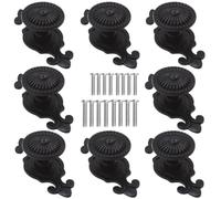 Kelier Antique Cabinet Knobs, Vintage Retro Mushroom Drawer Knobs with Backplate, Dresser Pull Handles for Kitchen/Cupboard/Wardrobe/Cabinet (Black-Backplate, 8 Pieces)
