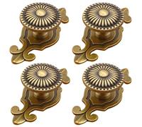 Kelier Brass Cabinet Knobs, [4 Pack] Vintage Retro Mushroom Drawer Knobs with Backplate, Dresser Pull Handles for Kitchen/Cupboard/Wardrobe/Cabinet (Gold, 4 Pieces)