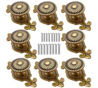 Kelier Brass Cabinet Knobs, [8 Pack] Vintage Retro Mushroom Drawer Knobs with Backplate, Dresser Pull Handles for Kitchen/Cupboard/Wardrobe/Cabinet (Gold, 8 Pieces)
