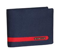 Kelile India RFID Protected Fabric Wallet for Men Blue Colour Red Patch - No Leather, blue, Modern, blue, Modern