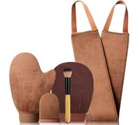KELILO Self Tanning Mitt Set Fake Tan Mitt Glove Back Tanner Applicator Self Tan Mitt Lotion Applicator for Back Cream Tanning Brush for Body and Face Bronzer Brush