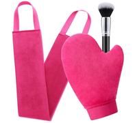 KELILO Tanning Mitt 3 in 1 Kit with Fake Tan Mit, Back tanner Applicator and Tanning Brush, Leakproof-lined Self Tan Mitt Glove, Tanning Gloves, Streakless Lotion Applicator for Back Tanning Mitts