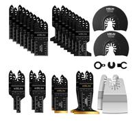 KELIN 28-Piece Titanium Coated Oscillating Saw Blades Set - For Wood, Metal & Renovation - Includes Jigsaw Blades (10/20mm), Curve Cut & Scraper - OIS Compatible (Not Starlock)