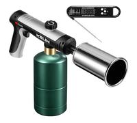 KELIN Propane Torch with One-Touch Max Fire & Kitchen Thermometer for Kitchen Cooking Torch Gun Charcoal Lighter with Safety Lock Flame Thrower for BBQ, Sous Vide, Grill, Campfire (Tank Not Included)